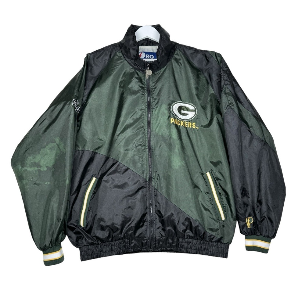 Vintage 90s Green Bay Packers Windbreaker Jacket XL - Pro Player Feel The Power